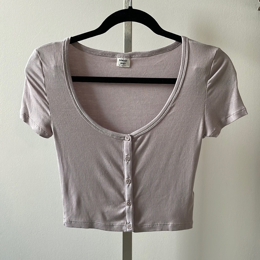 Sunday Best Holly top in Munro Mauve sz S